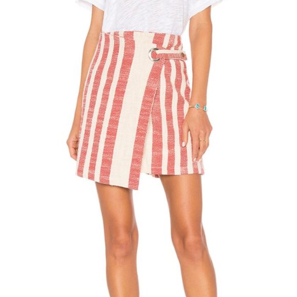 Free People It's a Wrap Striped Mini Skirt, Size Small - Picture 2 of 16